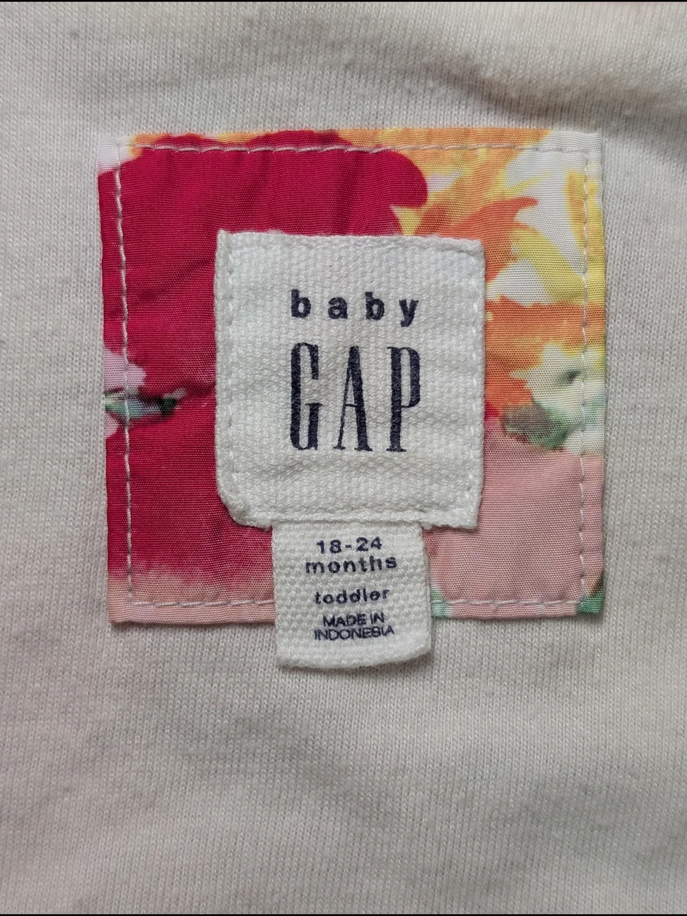 Baby GAP Girls Floral Hooded Lined Windbreaker Coat Pink Yellow Green 18-24 Mo.